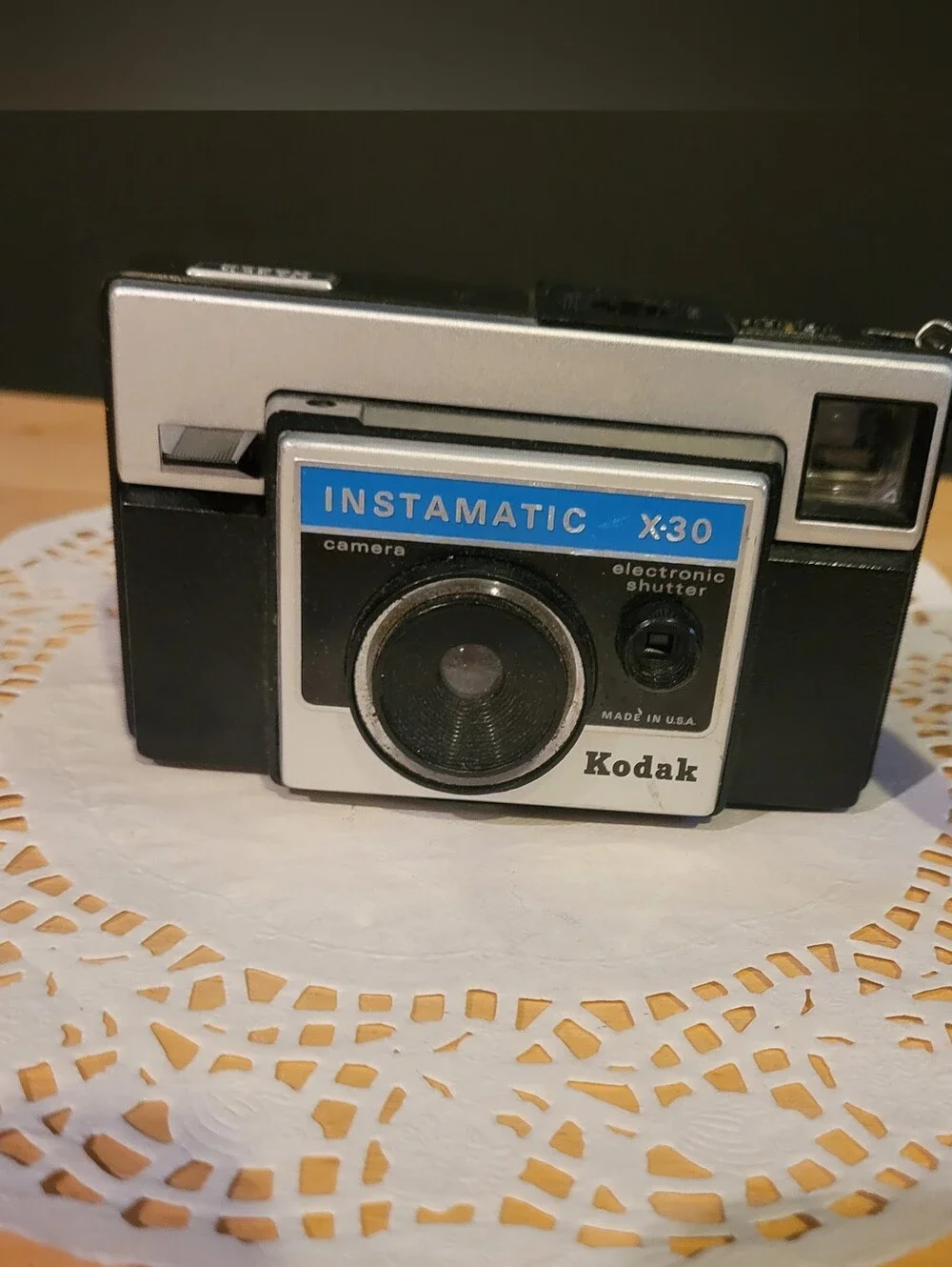 Kodak Instamatic X-30 Camera - Black, Silver & Blue Accents